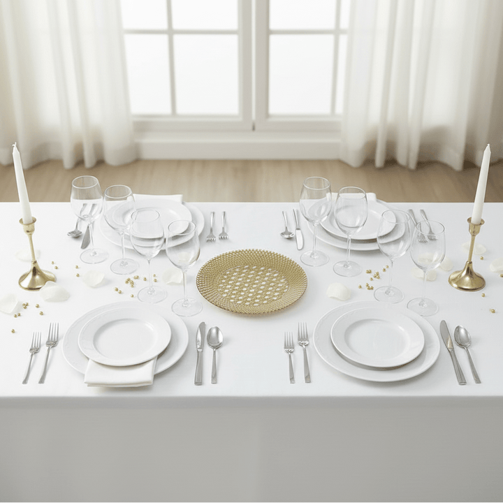 Karaca Home Lindy Dekorativt Glasfad/Dækkeserviet – Guld - 33 cm - Løven Home