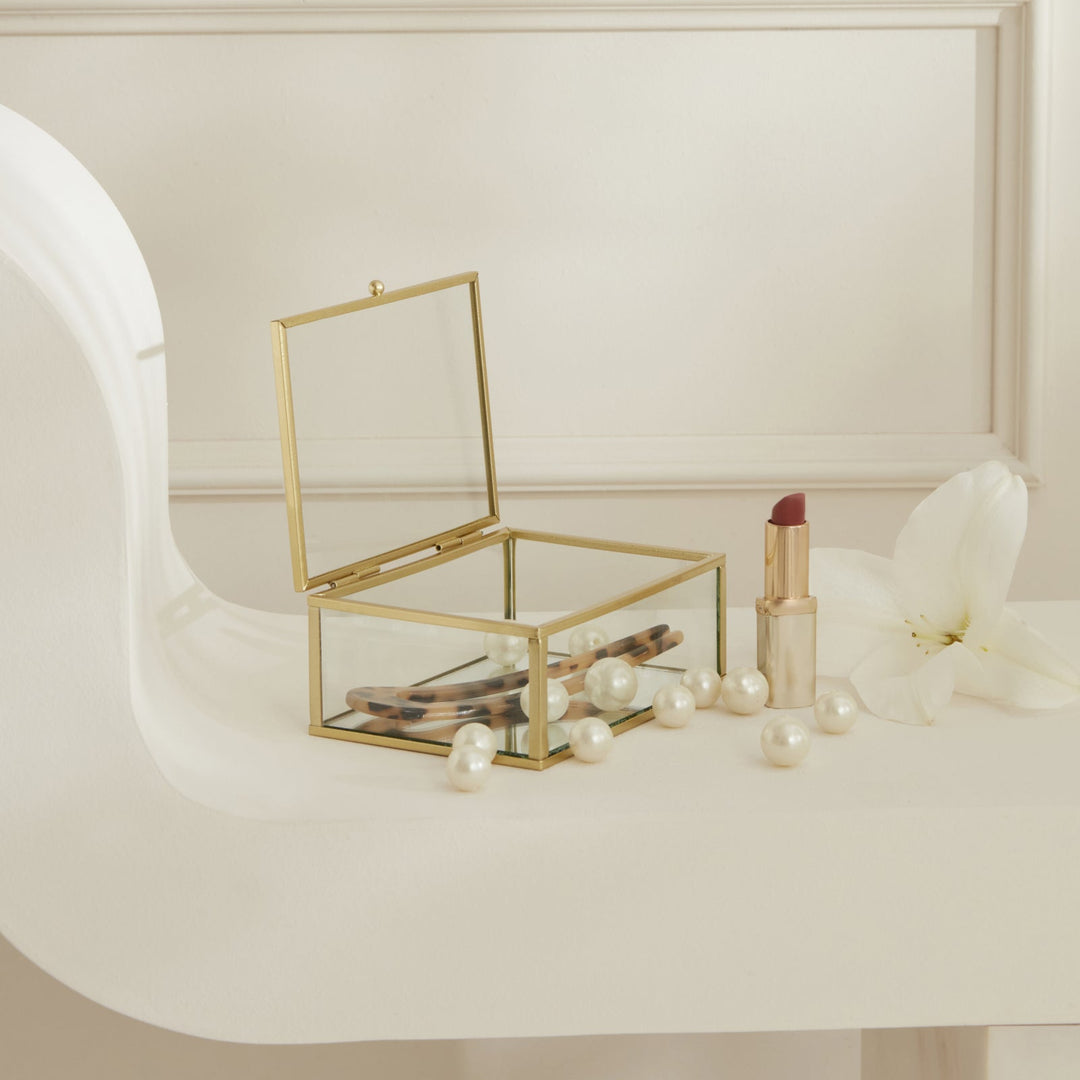 Karaca Home Magic dekorativ opbevaringsboks – 14 × 10 × 5,5 cm - Guld - Løven Home