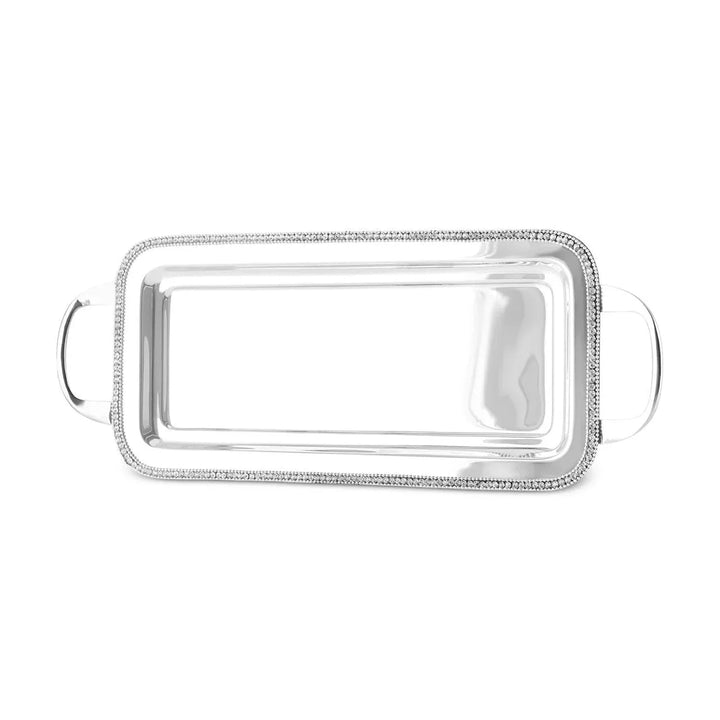 Karaca Home Majesty Dekorativ Serveringsbakke – Sølv, ca. 45,75 × 17,75 cm - Løven Home