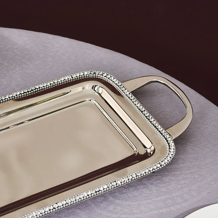 Karaca Home Majesty Dekorativ Serveringsbakke – Sølv, ca. 45,75 × 17,75 cm - Løven Home