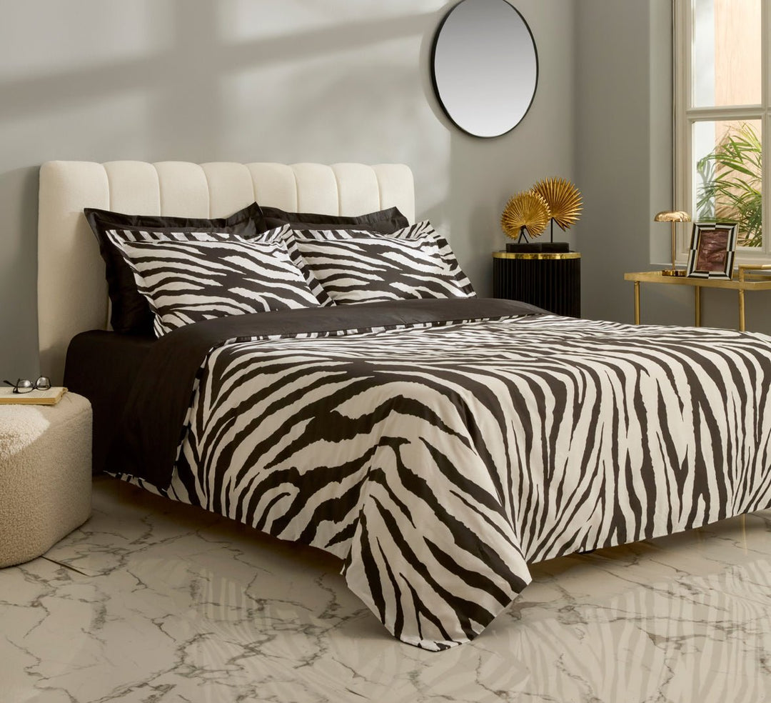 Karaca Home Marimba 100 % Bomuld Dobbeltseng - Sengetøj – Sort - Løven Home