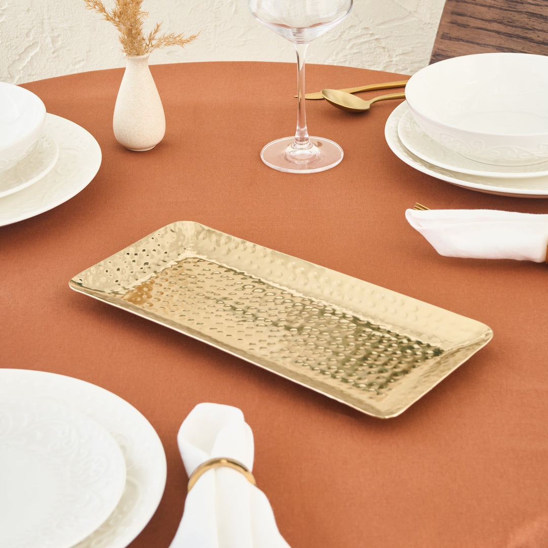 Karaca Home - New Year - Loren - Dekorativ Bakke – Guld – 33 × 15 cm - Løven Home