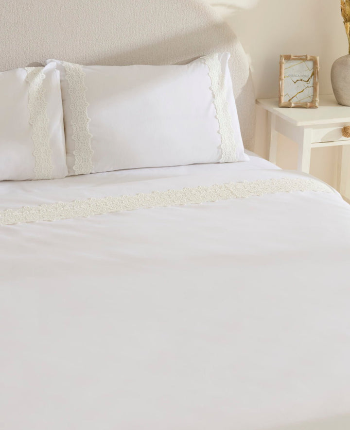 Karaca Home Nuvia Guipure Dobbeltseng - Sengetøj – Hvid - Løven Home