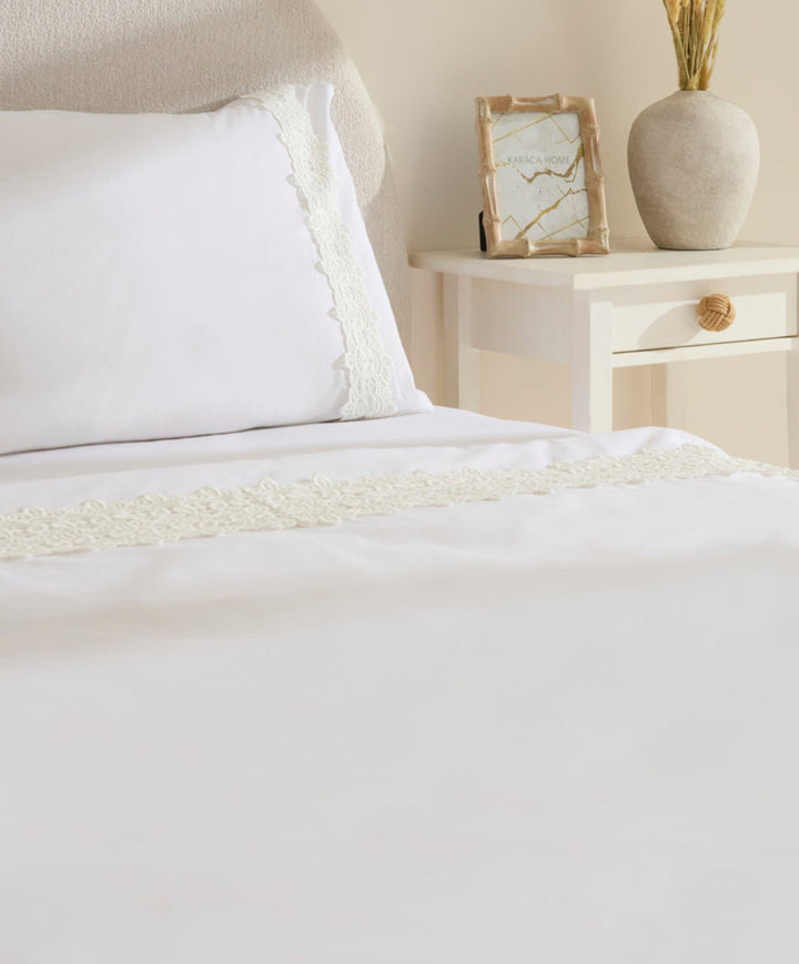 Karaca Home Nuvia Guipure Dobbeltseng - Sengetøj – Hvid - Løven Home