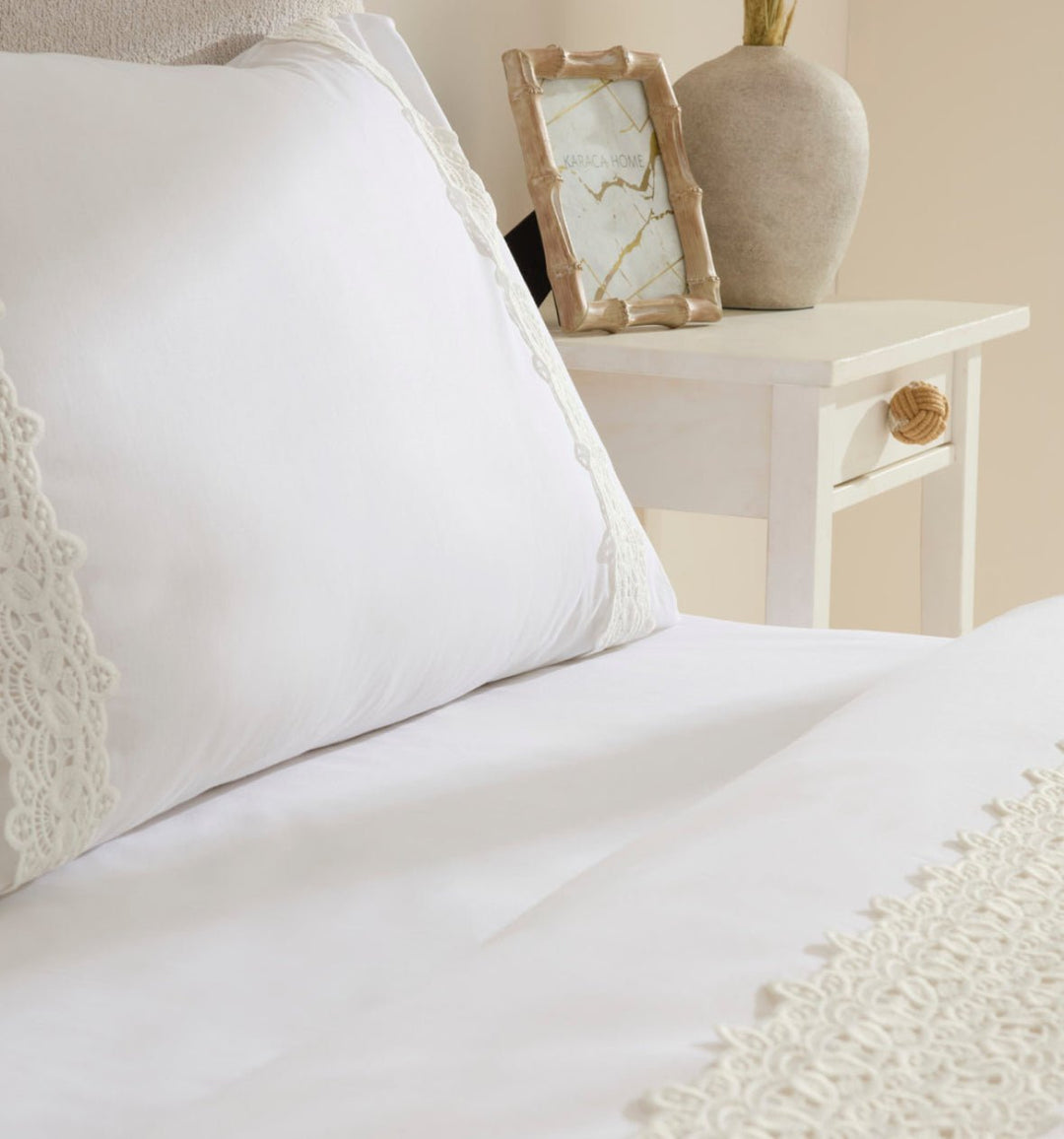 Karaca Home Nuvia Guipure Dobbeltseng - Sengetøj – Hvid - Løven Home