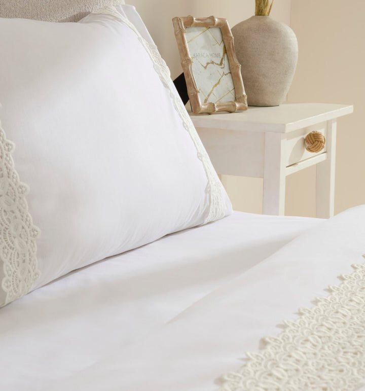 Karaca Home Nuvia Guipure Dobbeltseng - Sengetøj – Hvid - Løven Home