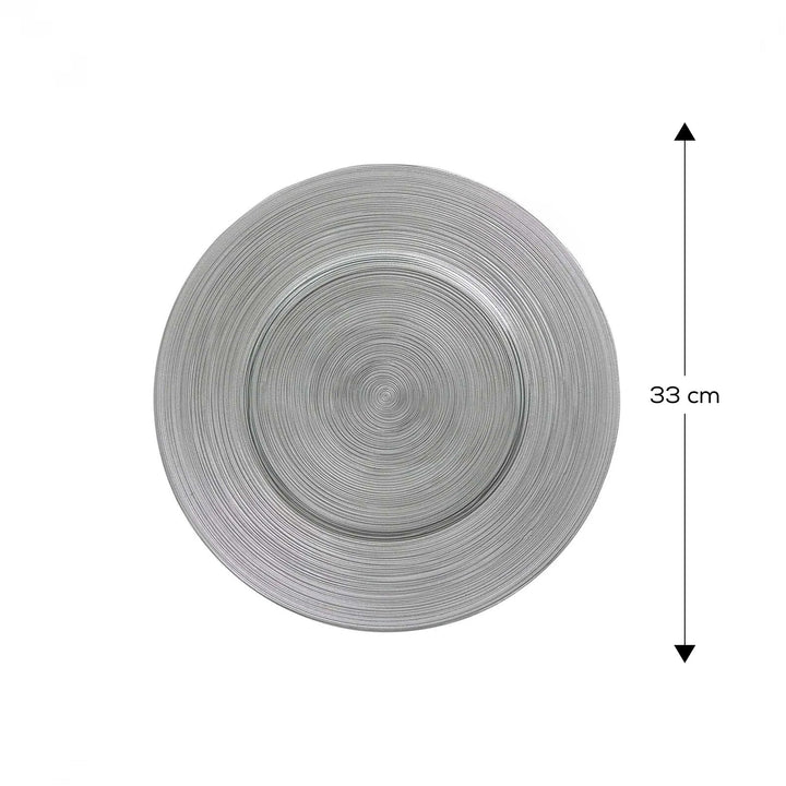 Karaca Home Premium glas dækkeserviet / supla – sølv 33 cm - Løven Home