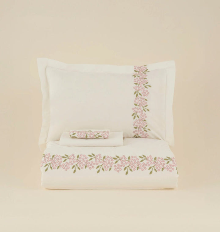 Karaca Home Rosven broderet dobbeltdyne - sengesæt – Hvid - Løven Home