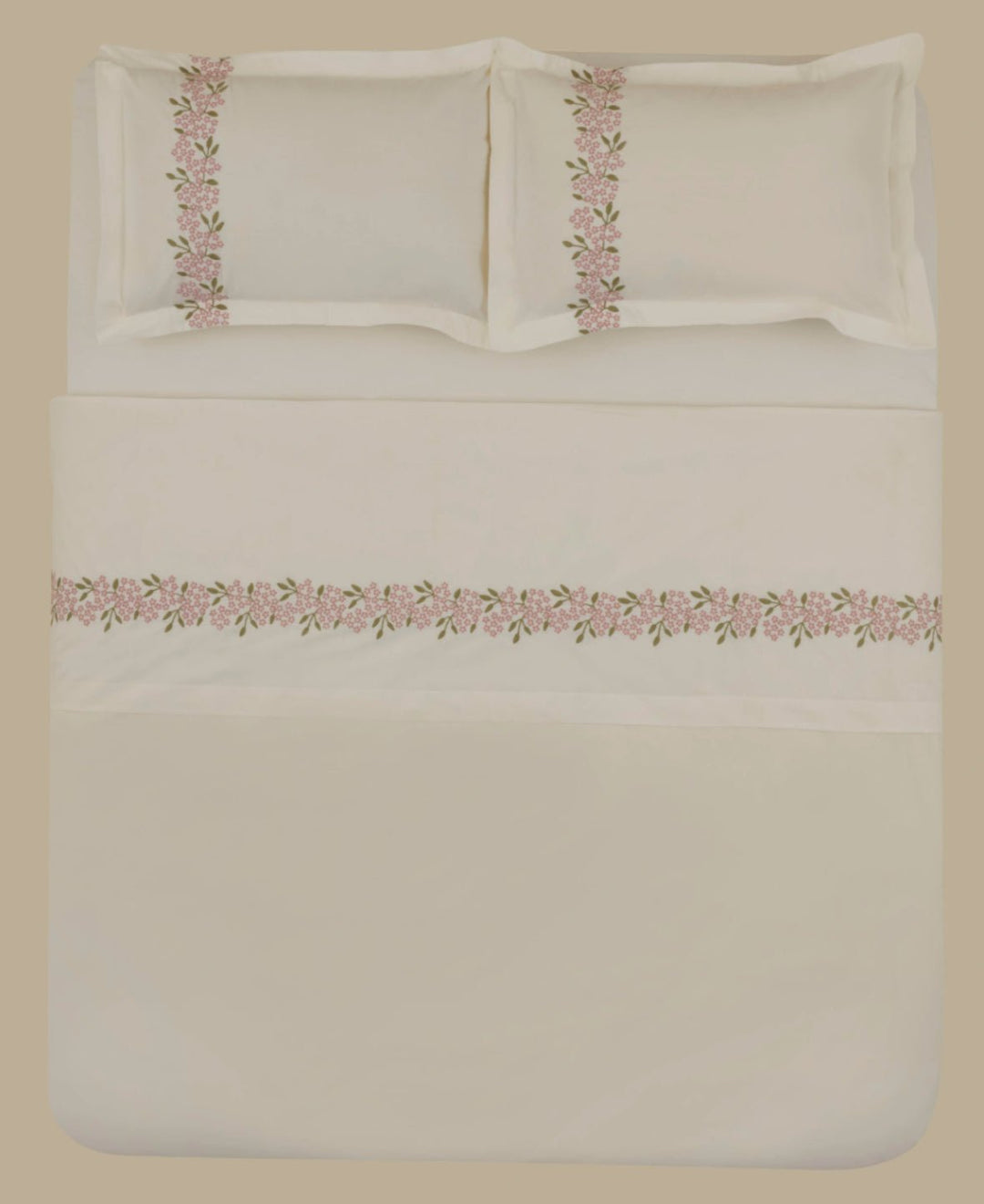 Karaca Home Rosven broderet dobbeltdyne - sengesæt – Hvid - Løven Home