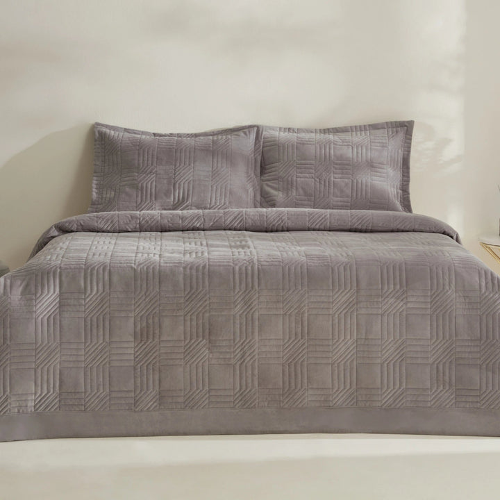 Karaca Home Sally dobbeltseng - overkast sæt – Grå - Løven Home