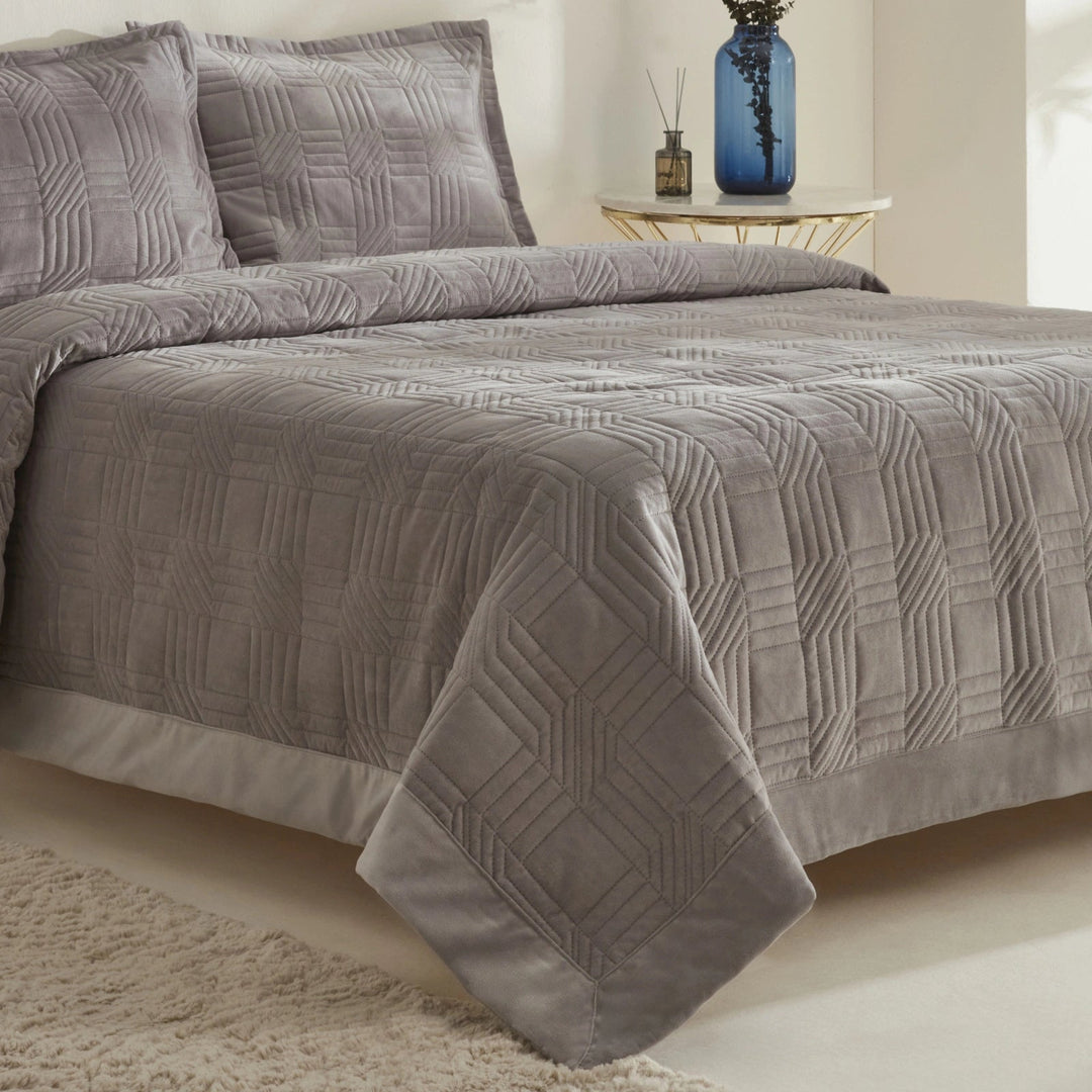 Karaca Home Sally dobbeltseng - overkast sæt – Grå - Løven Home