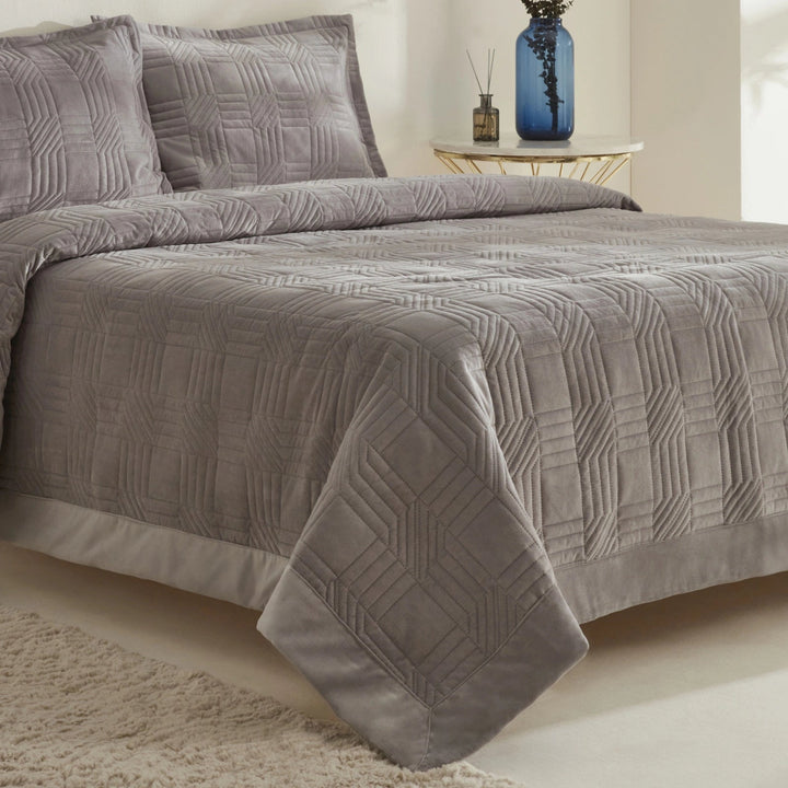 Karaca Home Sally dobbeltseng - overkast sæt – Grå - Løven Home