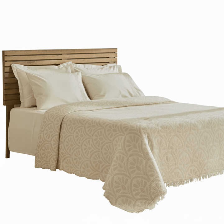 Karaca Home Shailyn Broderet Musselin Sengetæppesæt 200x220 cm (Dobbeltseng) | Rosa - Løven Home