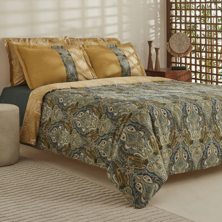 Karaca Home Sherie Dobbeltseng - Sengetøj – Grøn (Bomuldssatin) - Løven Home