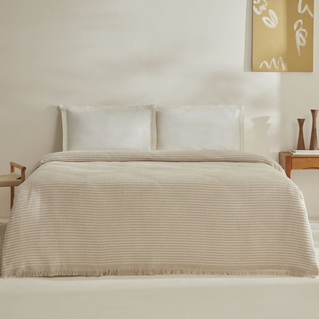 Karaca Home Sion Dobbelttæppe – Ekru - Løven Home