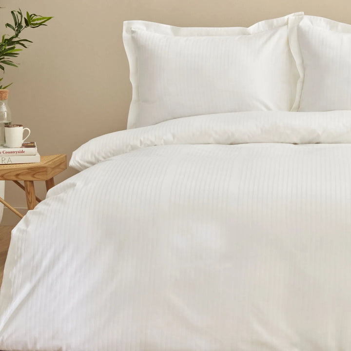 Karaca Home Uniq – Dobbeltseng Sengetøjssæt 200x220 cm | 100% Bomuldssatin | Hvid - Løven Home
