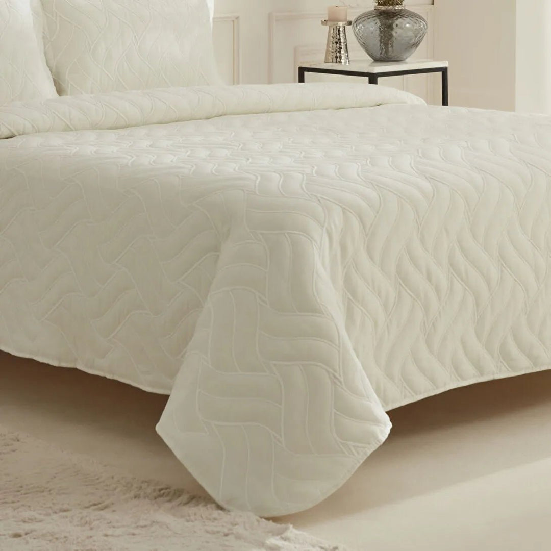 Karaca Home Vega – Dobbeltseng Sengetæppe 240x260 cm - Hvid - Løven Home