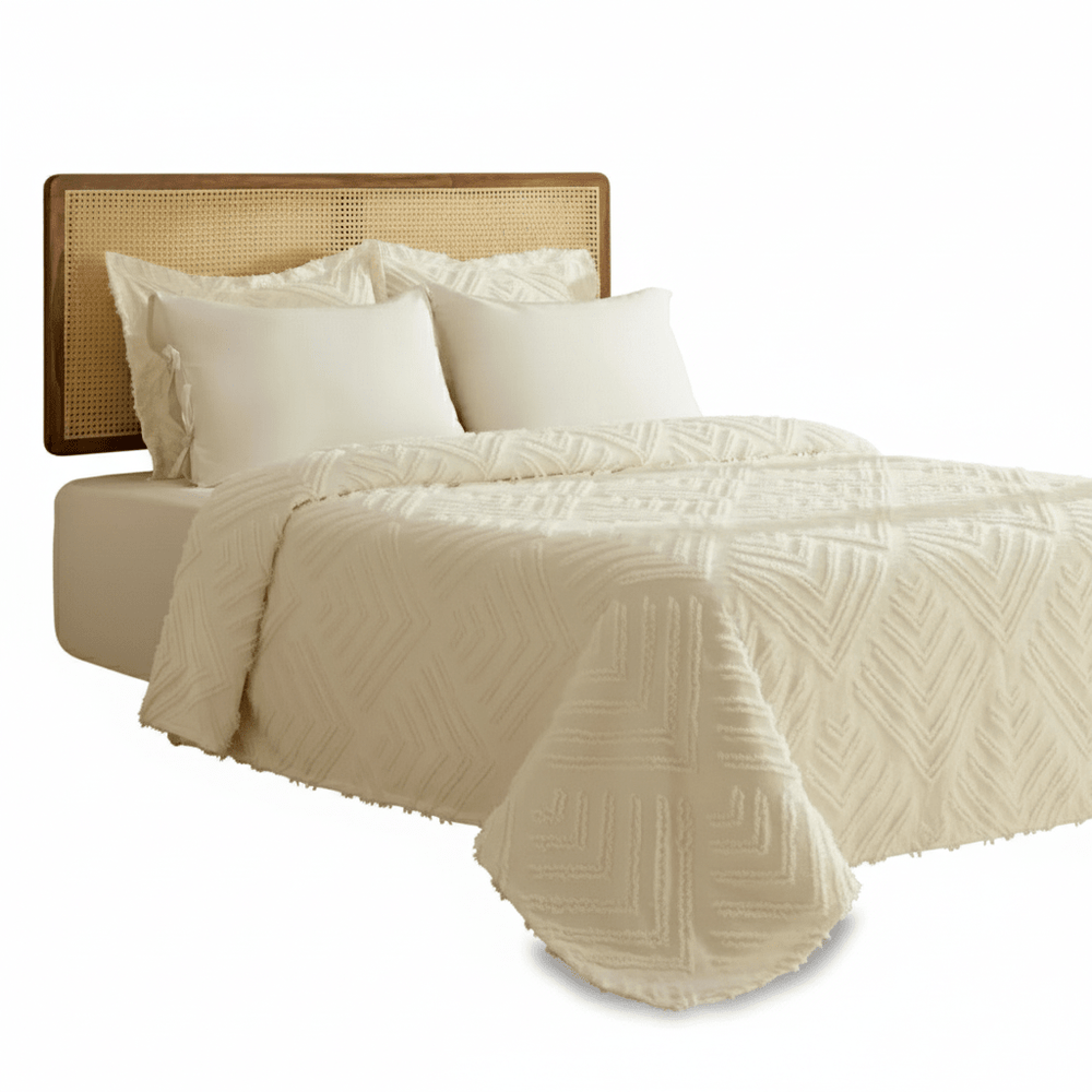 Karaca Home Velora – Dobbeltseng Sengetæppe 230x240 cm, Ecru - Løven Home