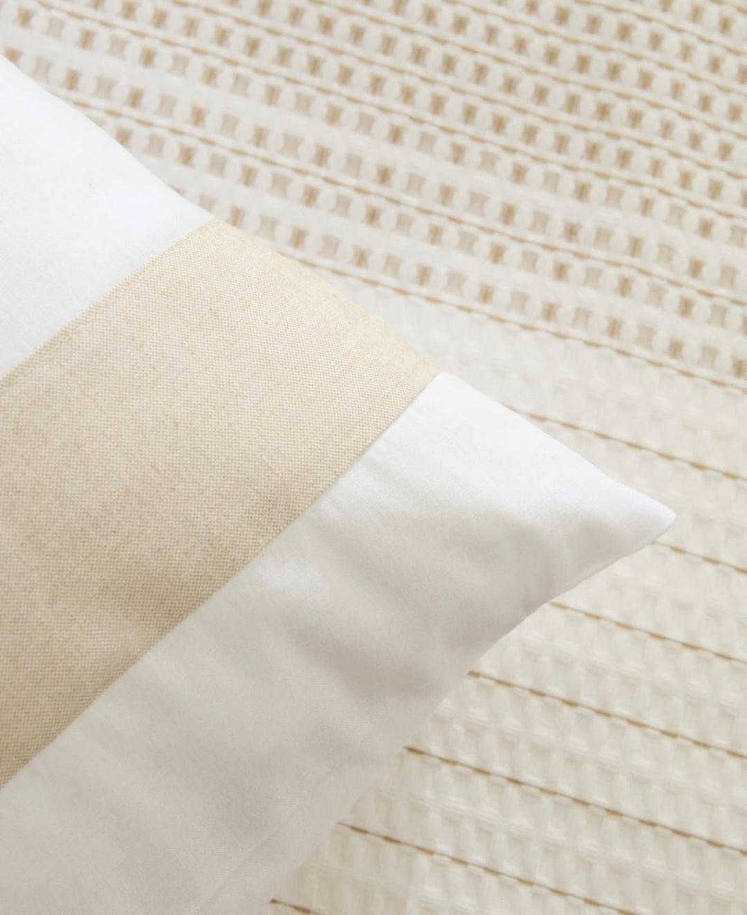 Karaca Home White Coll Rise 100 % Bomuld & Hør – Dobbeltseng Sæt – Beige - Løven Home