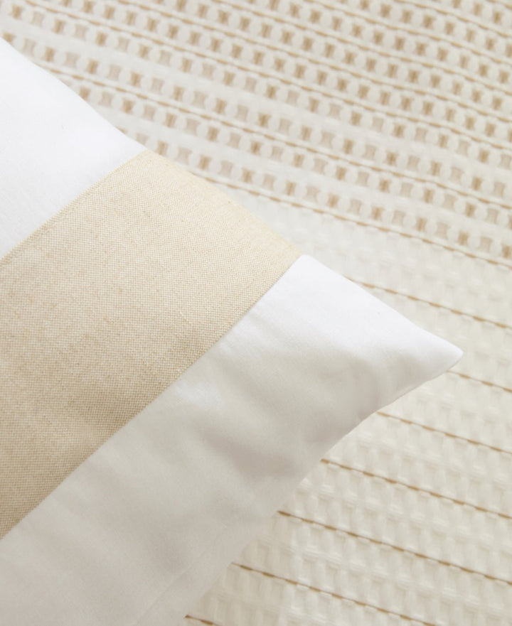 Karaca Home White Coll Rise 100 % Bomuld & Hør – Dobbeltseng Sæt – Beige - Løven Home
