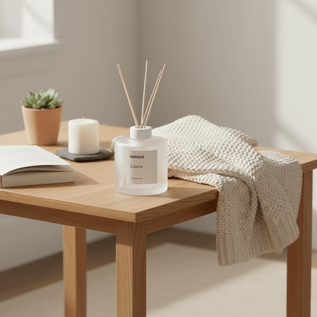 Karaca Home White Pure Linen Duftspreder med Duftpinde – 500 ml - Løven Home