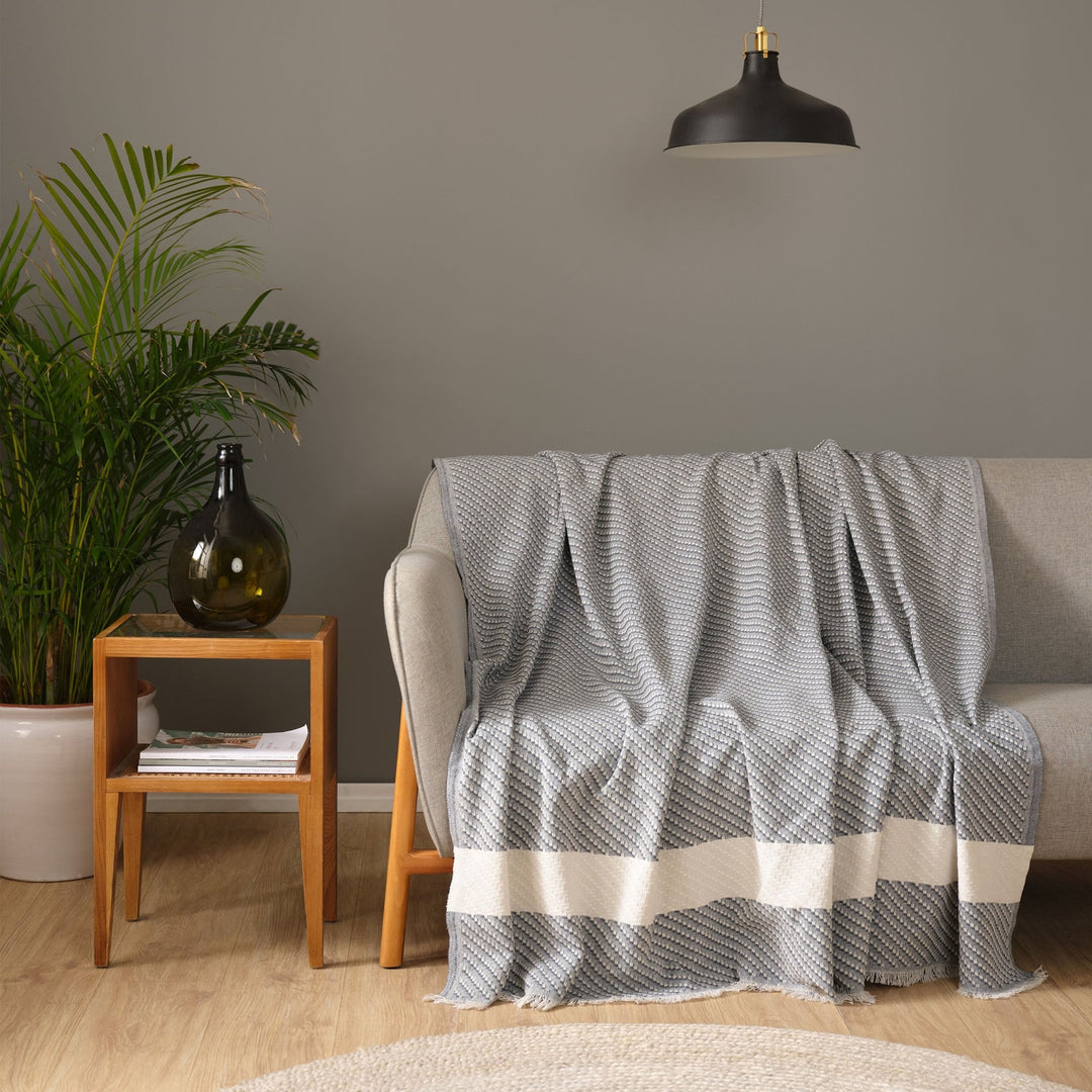 Karaca Home - Wilma - Sofaovertræk – Antracit – 170 × 210 cm - Løven Home