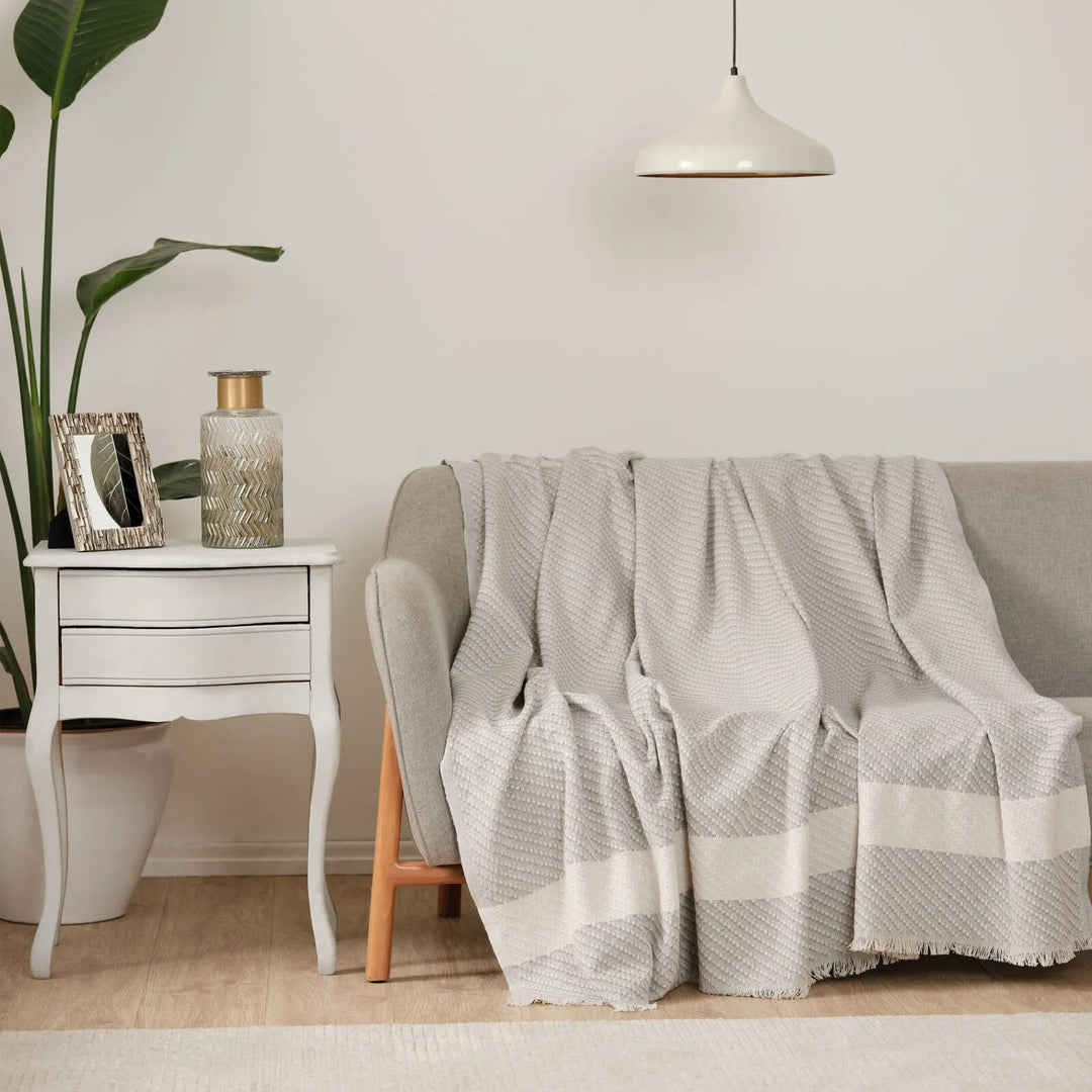 Karaca Home - Wilma - Sofaovertræk – Grå – 170 × 210 cm - Løven Home
