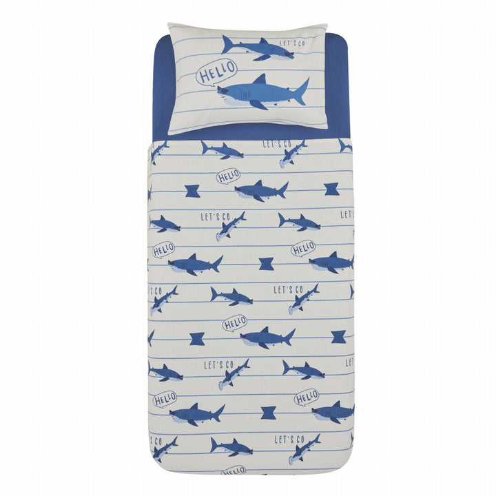 Karaca Home - Young Shark - Sengetæppesæt – 1 person – Blå - Løven Home