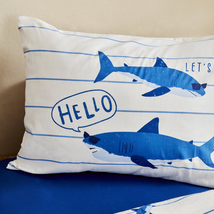 Karaca Home - Young Shark - Sengetæppesæt – 1 person – Blå - Løven Home
