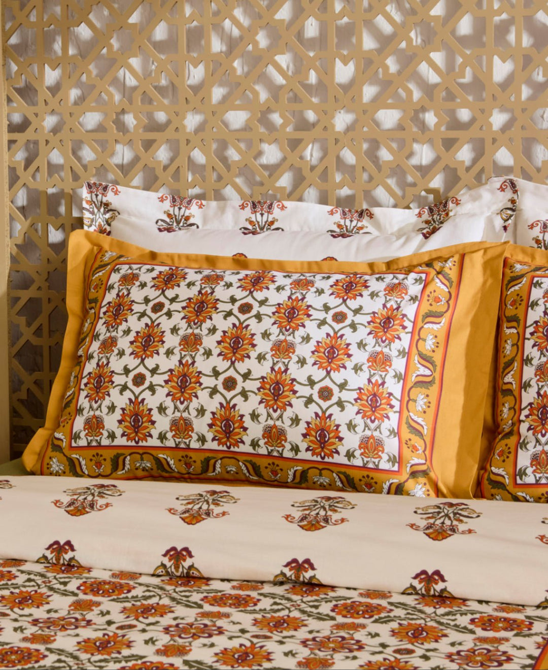 Karaca Home Zahara Dobbeltseng - Sengetøj – Sennep - Løven Home