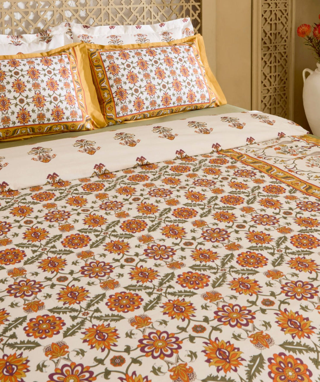 Karaca Home Zahara Dobbeltseng - Sengetøj – Sennep - Løven Home