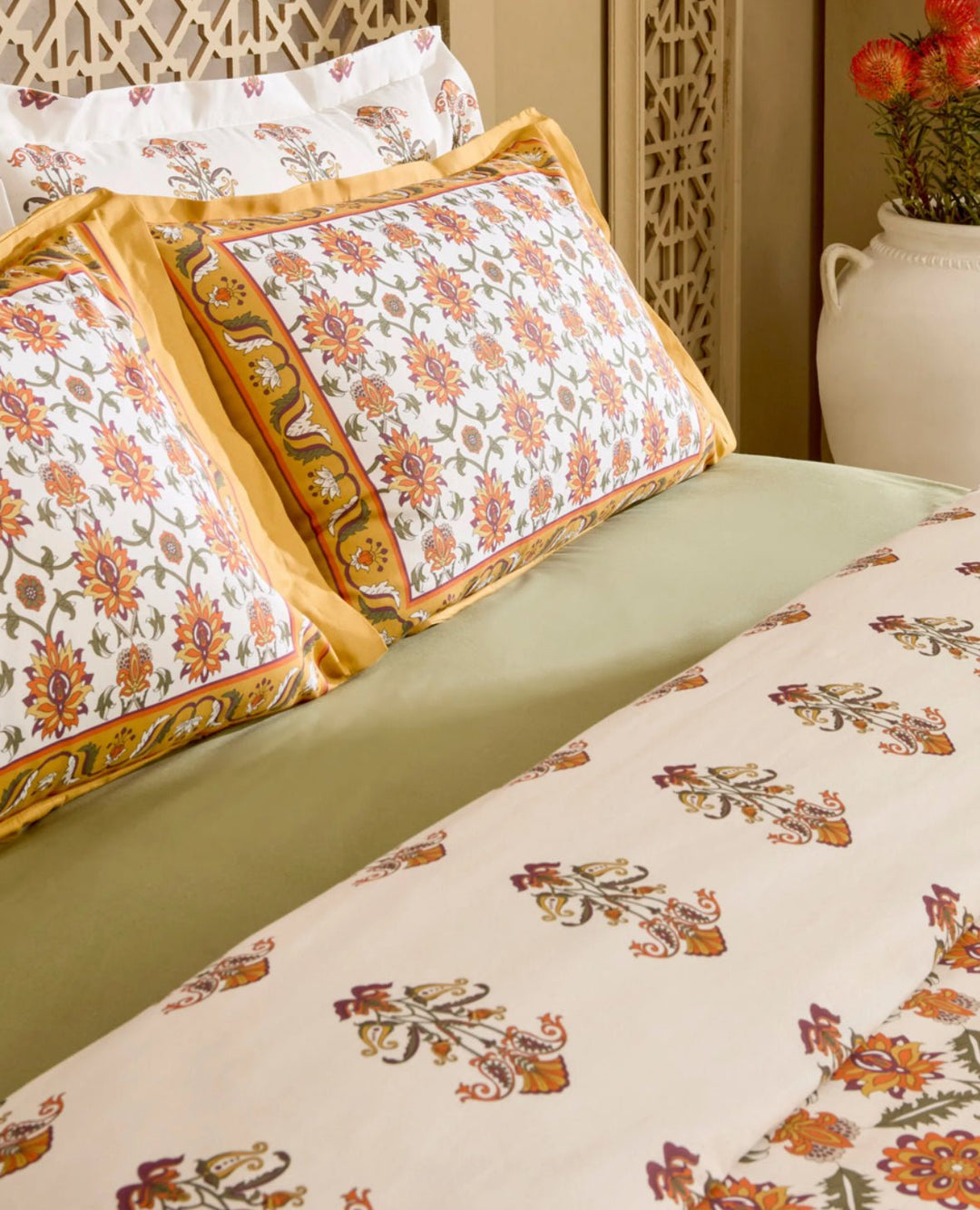 Karaca Home Zahara Dobbeltseng - Sengetøj – Sennep - Løven Home