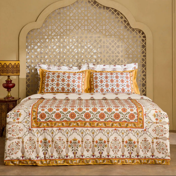 Karaca Home Zahara Dobbeltseng - Sengetøj – Sennep - Løven Home