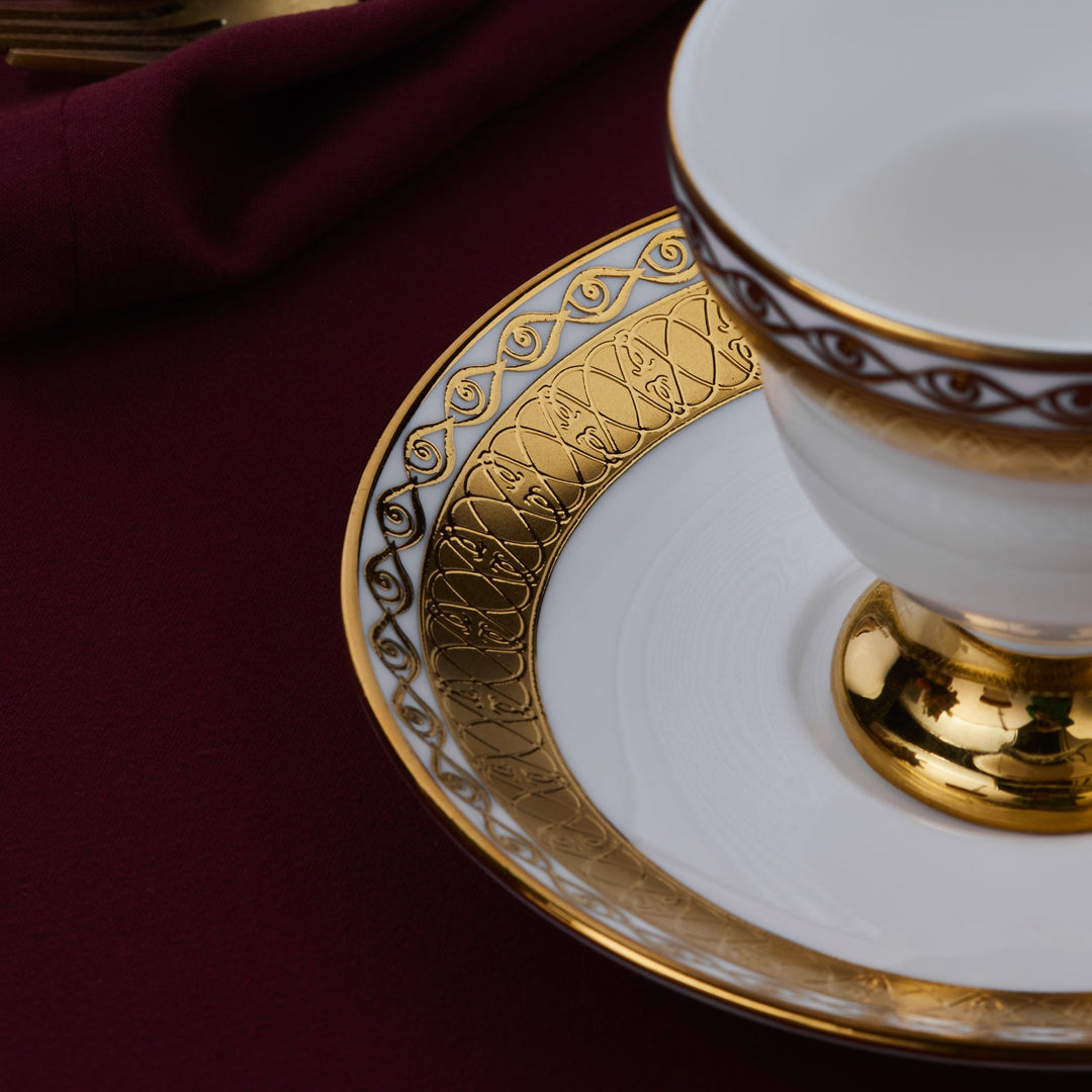 Karaca Hürrem Espressosæt til 6 Pers. – 90 ml - Hvid/Guld - Løven Home