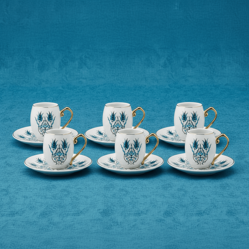 Karaca İznik Espresso Kaffekop­sæt til 6 personer, 80 ml - Løven Home
