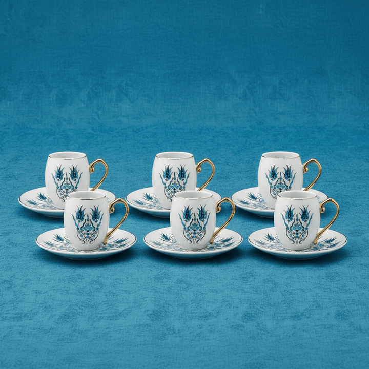 Karaca İznik Espresso Kaffekop­sæt til 6 personer, 80 ml - Løven Home