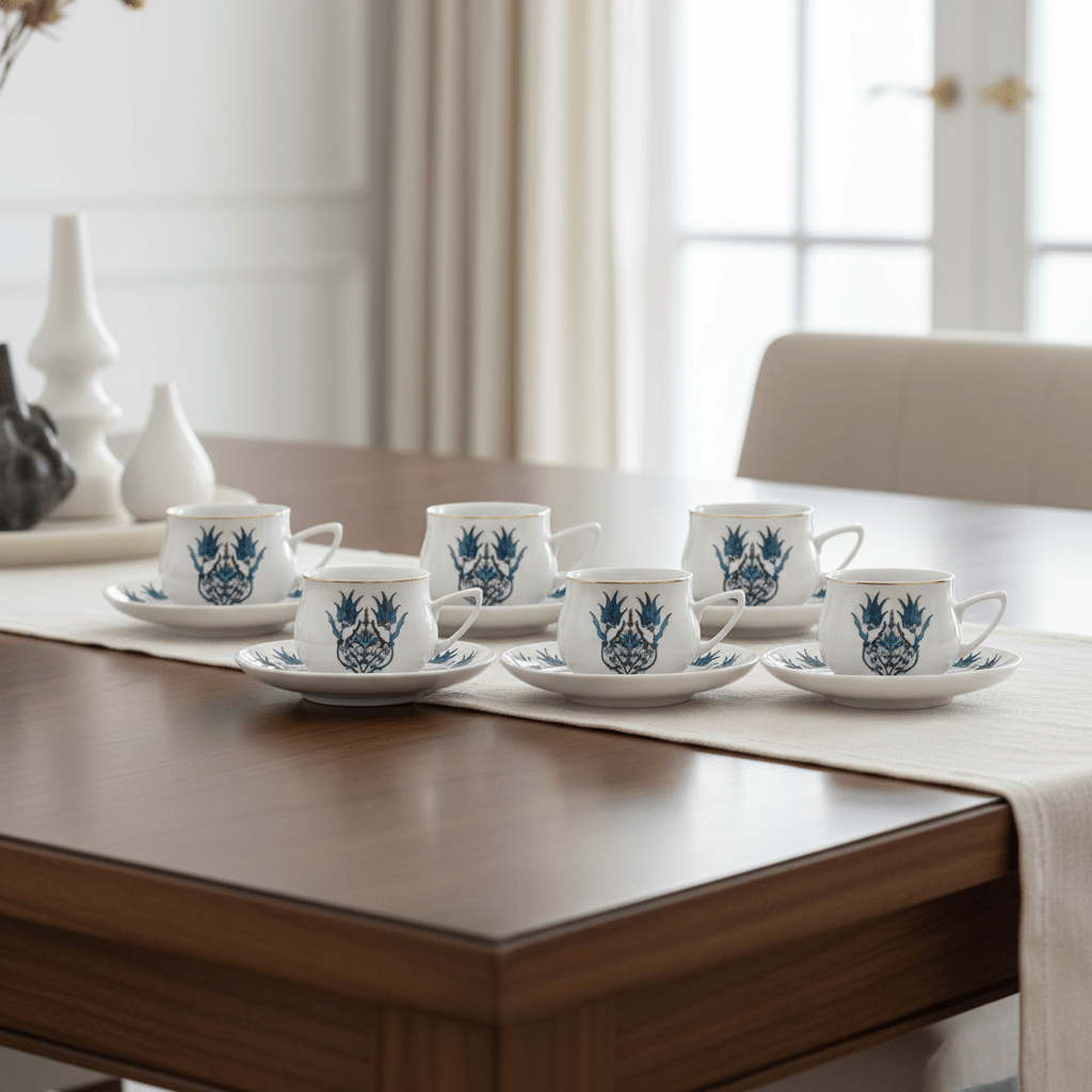 Karaca Iznik New Form Espressosæt – 6 Personer (100 ml) - Løven Home