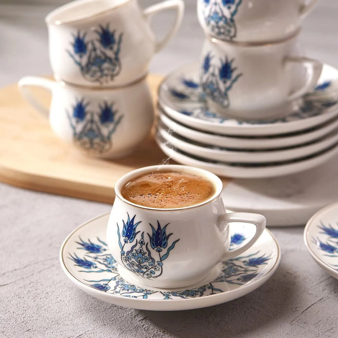 Karaca Iznik New Form Espressosæt – 6 Personer (100 ml) - Løven Home