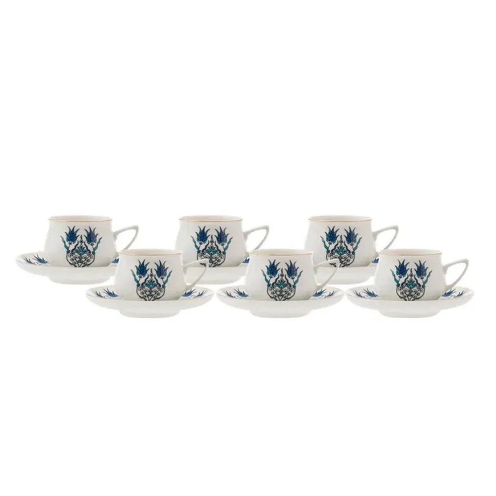 Karaca Iznik New Form Espressosæt – 6 Personer (100 ml) - Løven Home