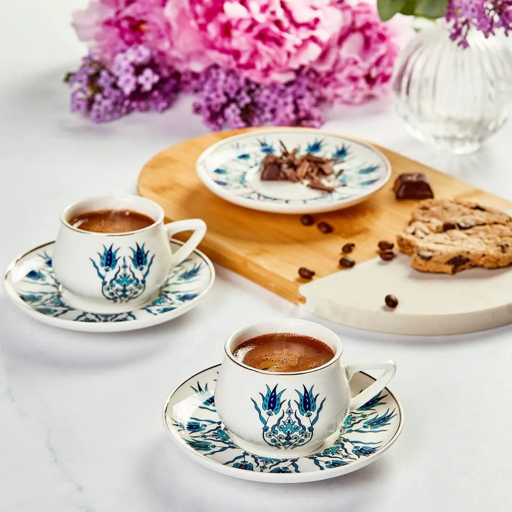 Karaca Iznik New Form Espressosæt – 6 Personer (100 ml) - Løven Home
