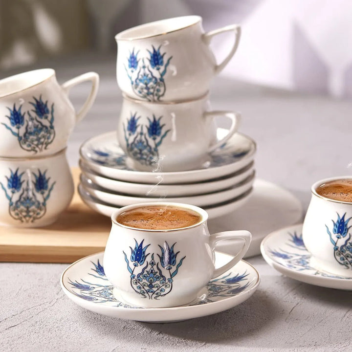 Karaca Iznik New Form Espressosæt – 6 Personer (100 ml) - Løven Home