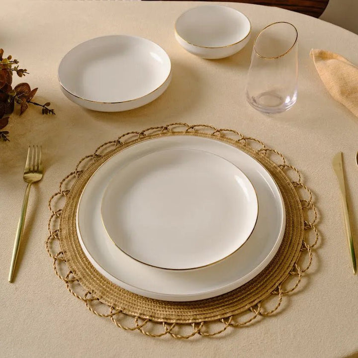 Karaca Katy 2 dele dækkeserviet - Natur, 38 cm - Løven Home