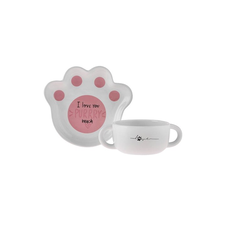 Karaca Kedi Mama – Keramik Foderskålesæt til Kat - Løven Home