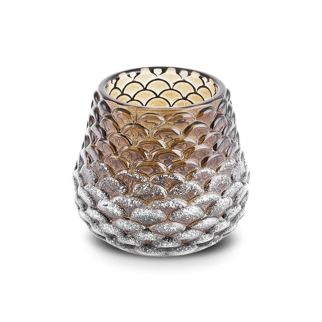 Karaca Koglelysholder (Fyrfadslys) – brun, 7,5 × 7,5 × 6,7 cm - Løven Home