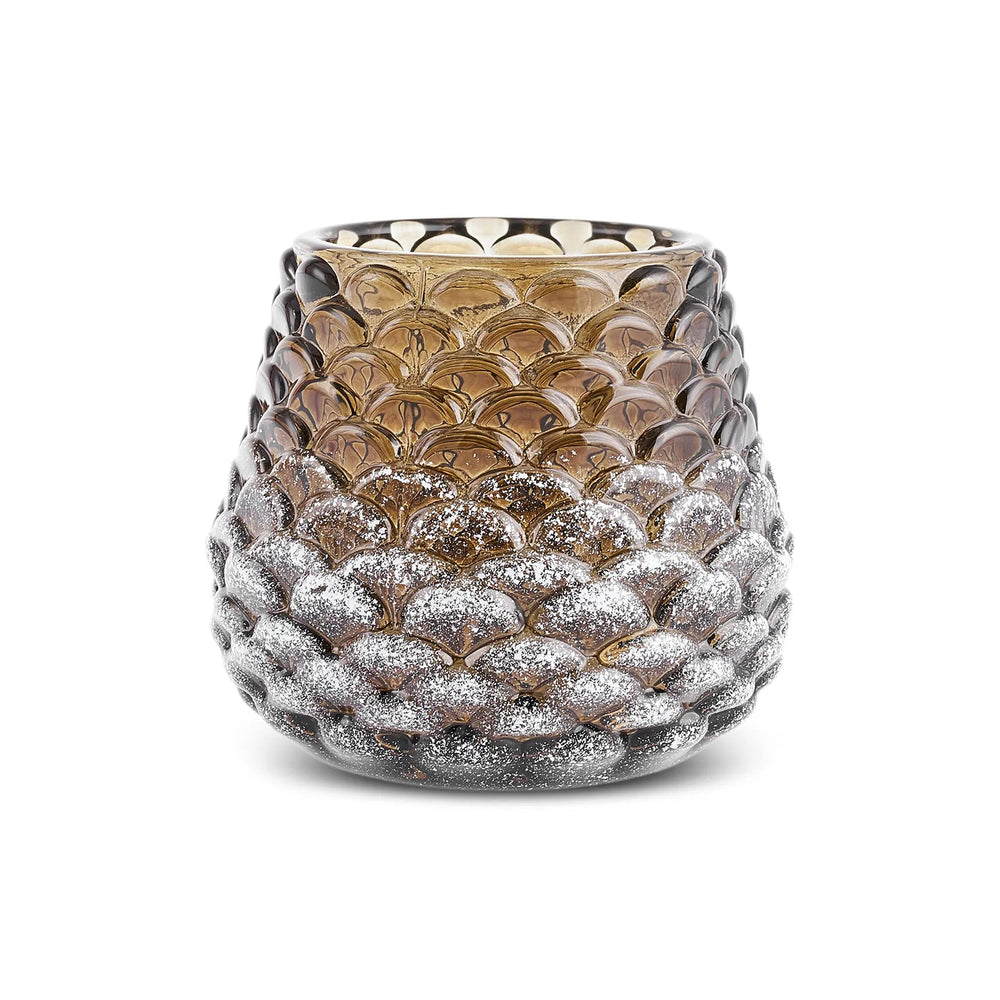 Karaca Koglelysholder (Fyrfadslys) – brun, 7,5 × 7,5 × 6,7 cm - Løven Home