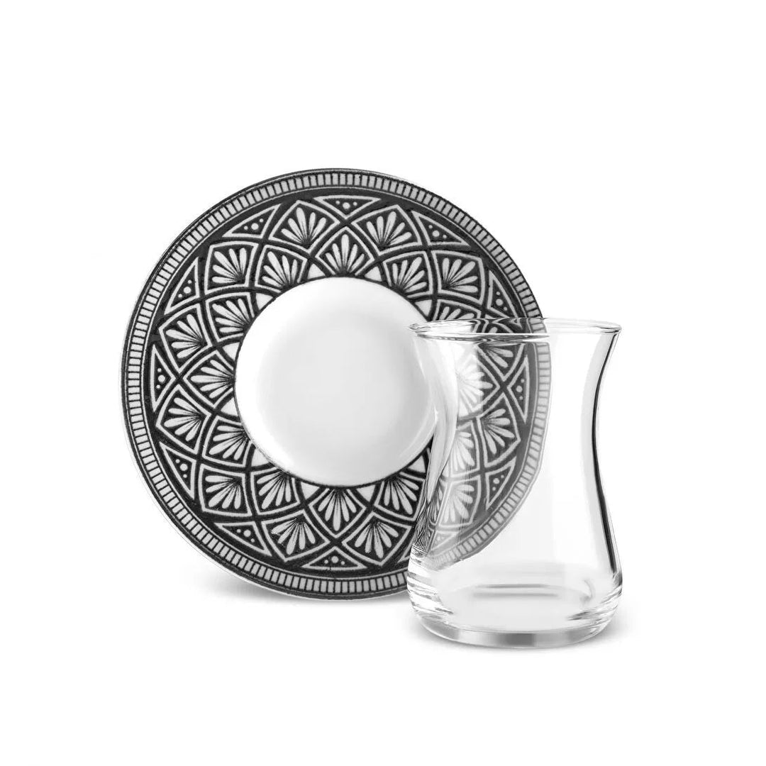 Karaca Lenny Teglassæt m/Underkopper til 6 Personer 12 Dele - 170 ml - Løven Home