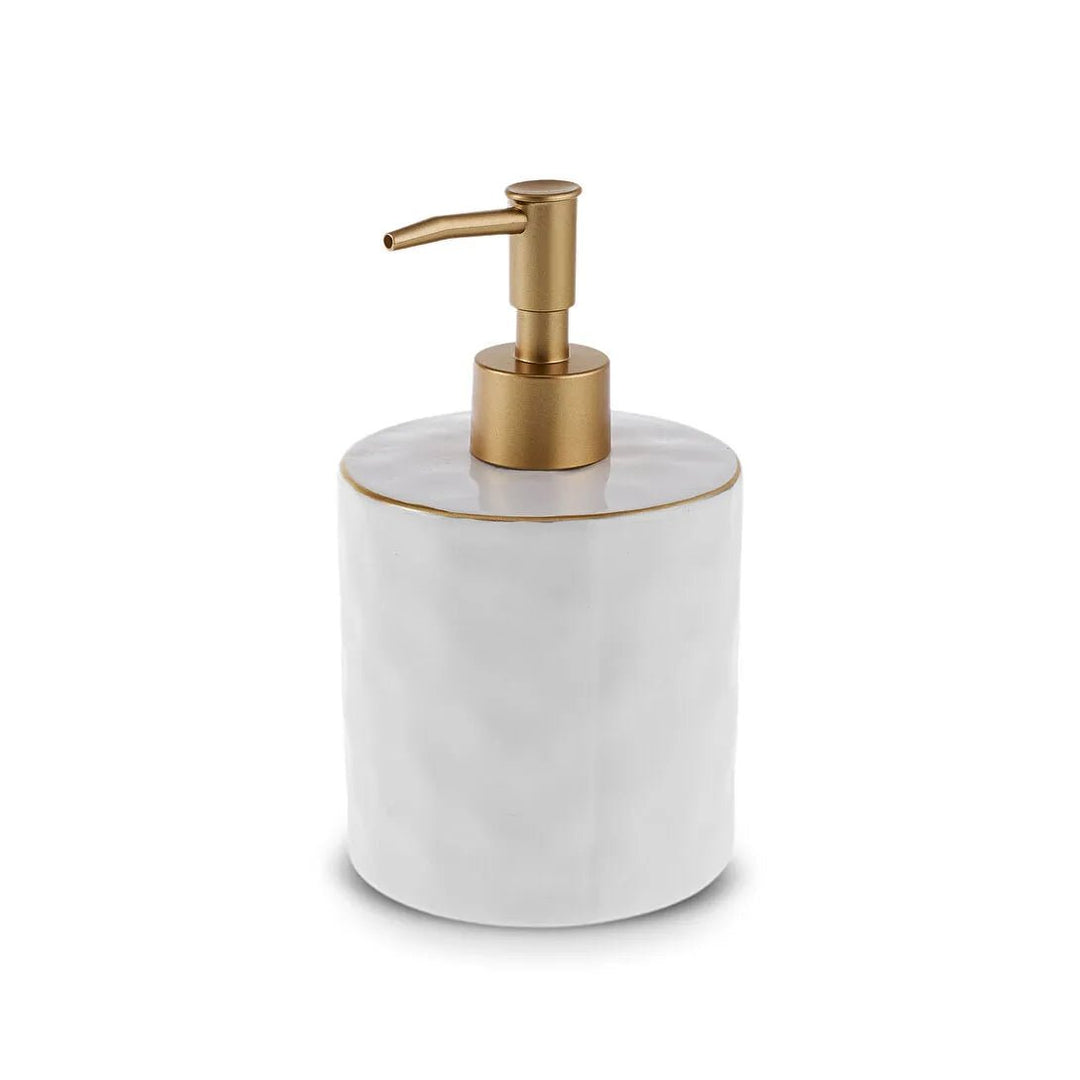 Karaca Lina Badeværelsessæt – 4 Dele - Elegant Hvid & Guld - Løven Home