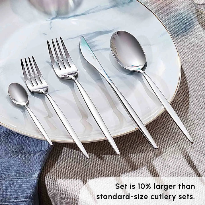 Karaca Lissabon 60 - delt Bestiksæt 18/10 rustfrit stål, Platinium 12 personers - Løven Home