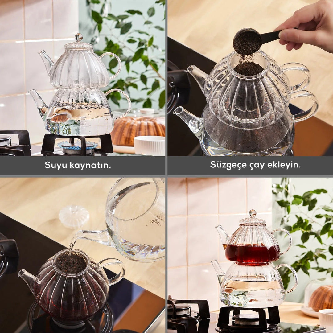 Karaca Lori Tekandesæt i Borosilikat Glas - Løven Home