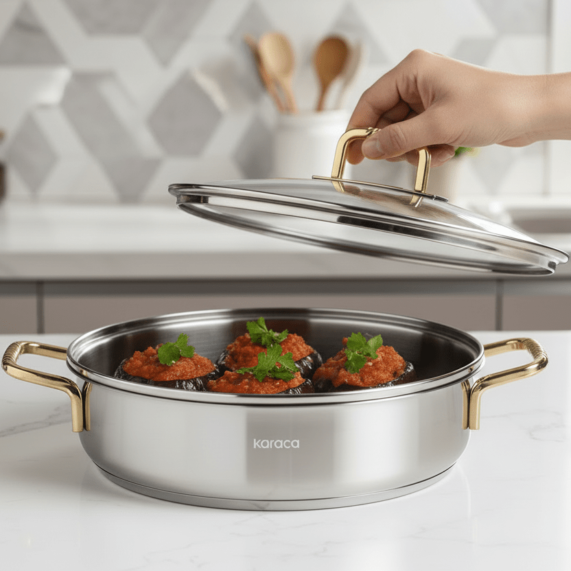 Karaca Macka Induktionskompatibel Stålgryde – 26 cm / 3,4 L - Løven Home